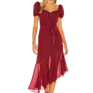 Red Privacy Please Midi Dress